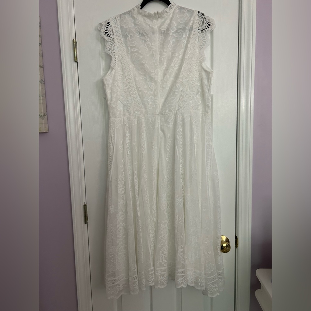 NEW- SHEIN White Lace Wedding/ Rehearsal/ Reception Dress - Picture 7 of 16